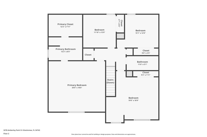 2,705/Mo, 3278 Amberley Park Cir Kissimmee, FL 34743 Floor Plan View 2
