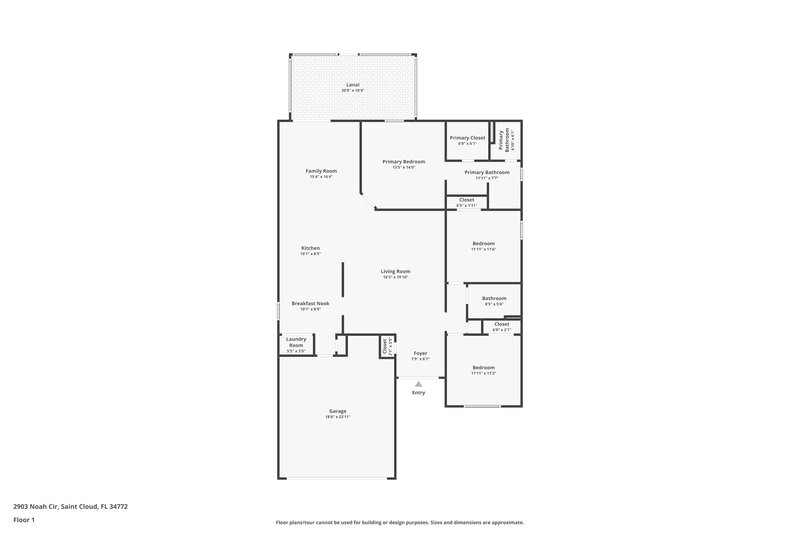 1,885/Mo, 2903 Noah Cir Saint Cloud, FL 34772 Floor Plan View