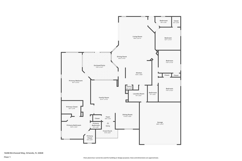 2,945/Mo, 16208 Birchwood Way Orlando, FL 32828 Floor Plan View