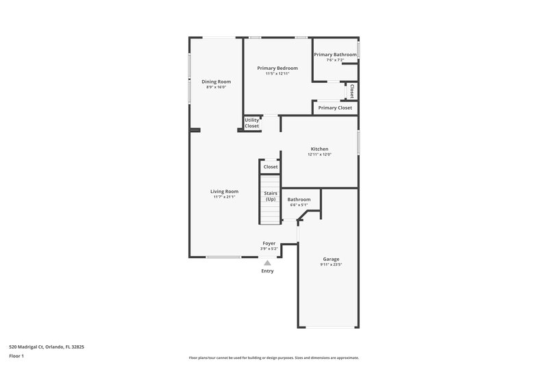 2,270/Mo, 520 Madrigal Ct Orlando, FL 32825 Floor Plan View
