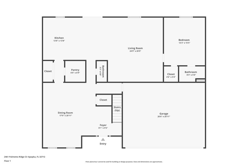 3,025/Mo, 2461 Palmetto Ridge Cir Apopka, FL 32712 Floor Plan View