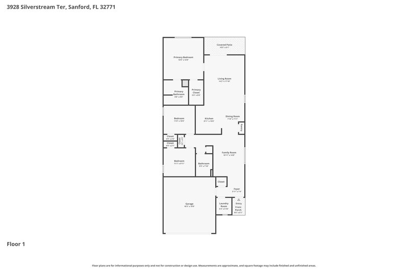 2,430/Mo, 3928 Silverstream Ter Sanford, FL 32771 Floor Plan View
