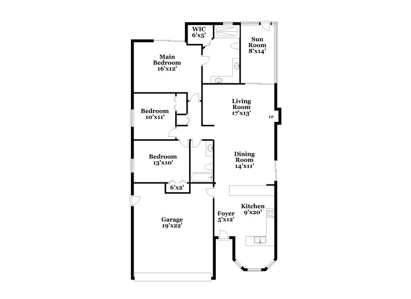 2,250/Mo, 2976 Oaktree Dr Kissimmee, FL 34744 Floor Plan View