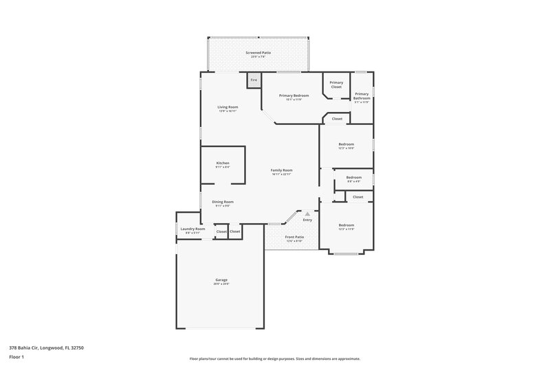 2,230/Mo, 378 Bahia Cir Longwood, FL 32750 Floor Plan View
