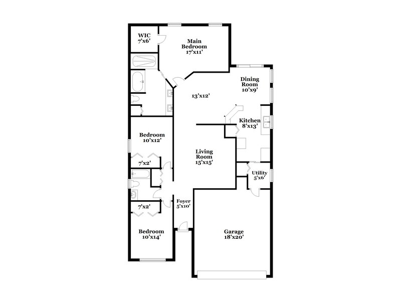 2,350/Mo, 310 Seville Pointe Ave Orlando, FL 32807 Floor Plan View