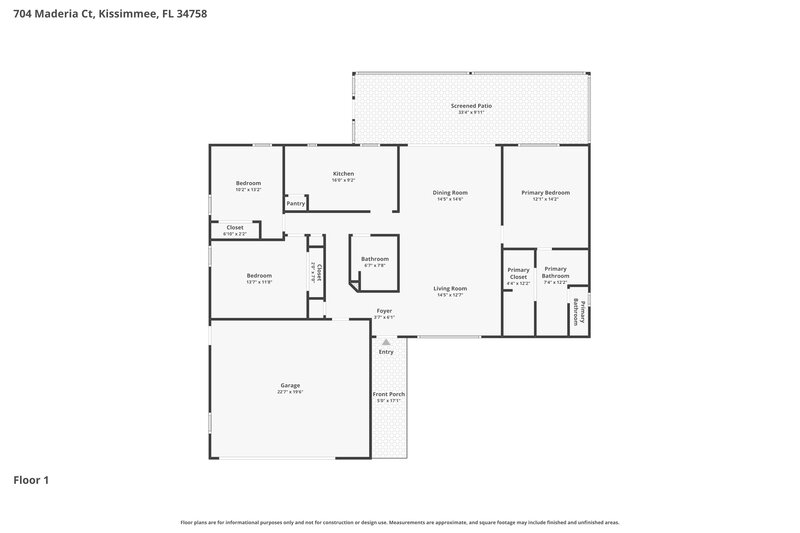 1,785/Mo, 704 Maderia Ct Kissimmee, FL 34758 Floor Plan View