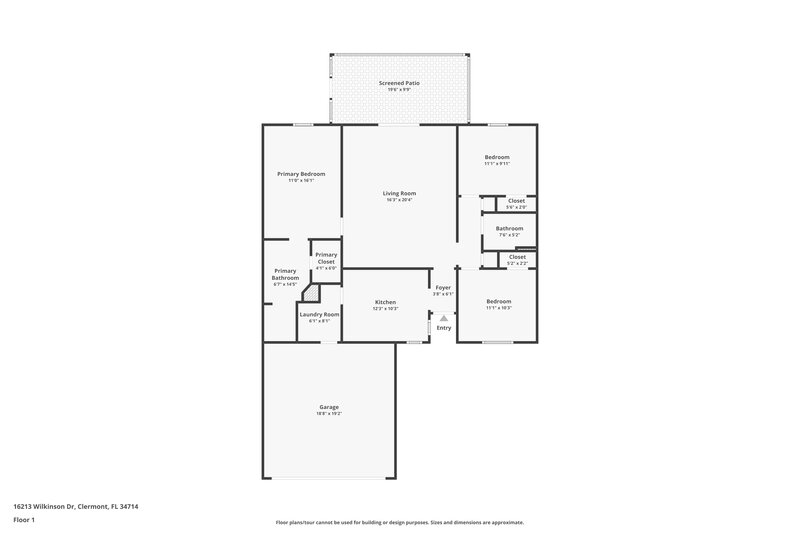 3,050/Mo, 16213 Wilkinson Dr Clermont, FL 34714 Floor Plan View