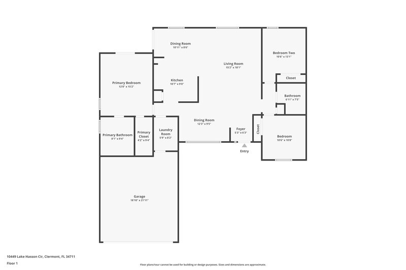 2,180/Mo, 10449 Lake Hasson Cir Clermont, FL 34711 Floor Plan View