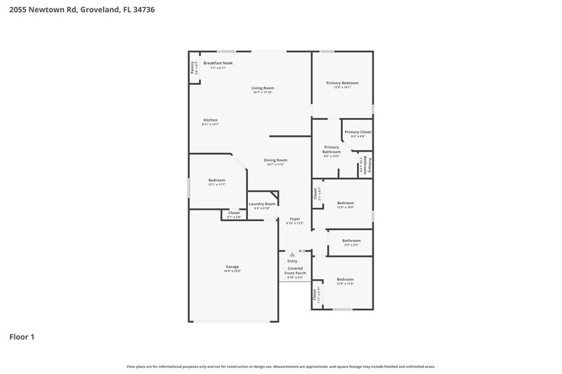 2,015/Mo, 2055 Newtown Rd Groveland, FL 34736 Floor Plan View