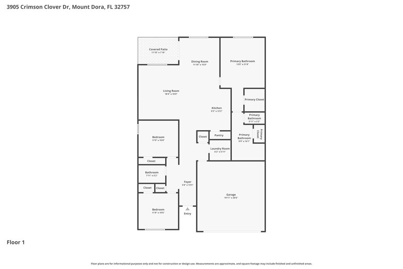 2,410/Mo, 3905 Crimson Clover Dr Mount Dora, FL 32757 Floor Plan View
