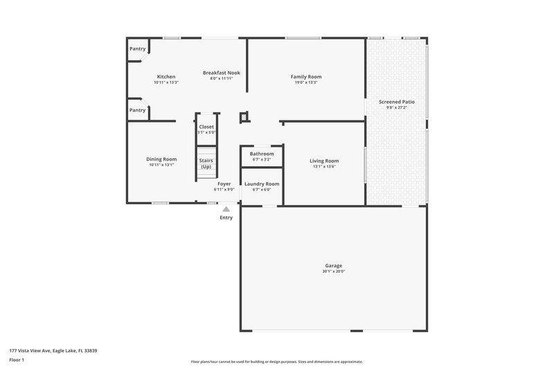 1,760/Mo, 177 Vista View Ave Eagle Lake, FL 33839 Floor Plan View