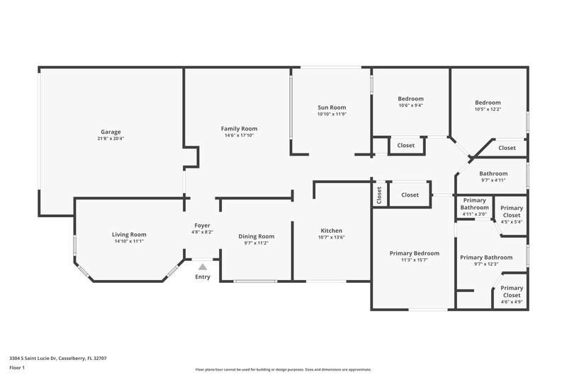 2,395/Mo, 3304 S St Lucie Dr Casselberry, FL 32707 Floor Plan View