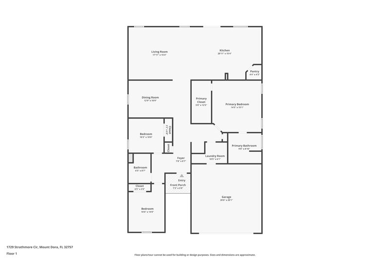 1,935/Mo, 1729 Strathmore Cir Mount Dora, FL 32757 Floor Plan View