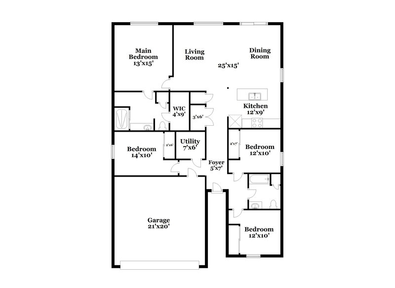 2,225/Mo, 4590 Baler Trails Dr Saint Cloud, FL 34772 Floor Plan View