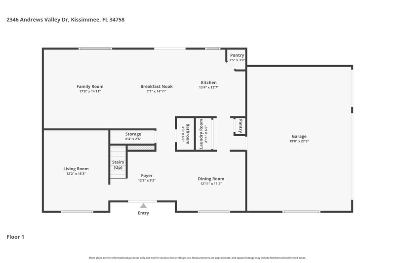 2,520/Mo, 2346 Andrews Valley Dr Kissimmee, FL 34758 Floor Plan View