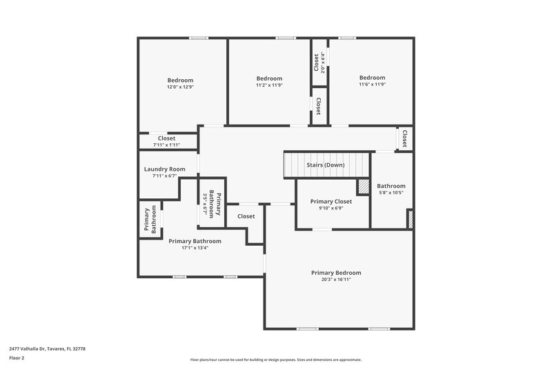 2,340/Mo, 2477 Valhalla Dr Tavares, FL 32778 Floor Plan View 2