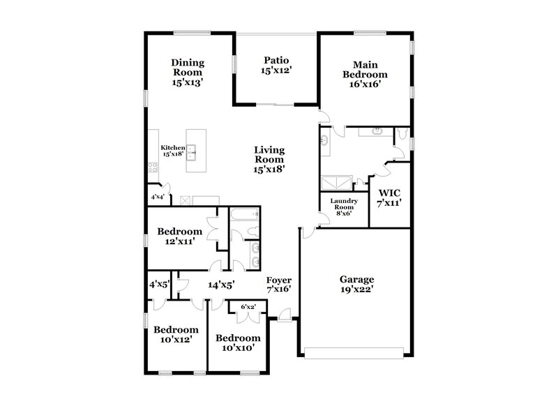 2,225/Mo, 3210 Coastal View Ct Kissimmee, FL 34746 Floor Plan View