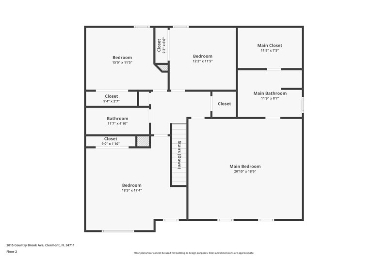 2,425/Mo, 2015 Country Brook Ave Clermont, FL 34711 Floor Plan View 2