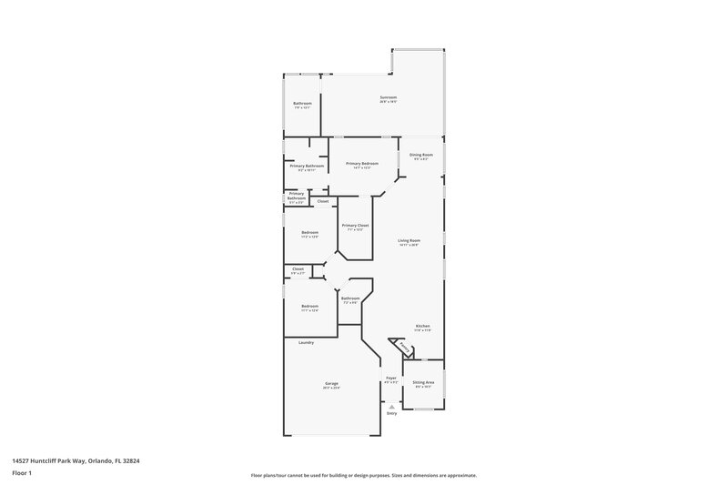 2,380/Mo, 14527 Huntcliff Park Way Orlando, FL 32824 Floor Plan View