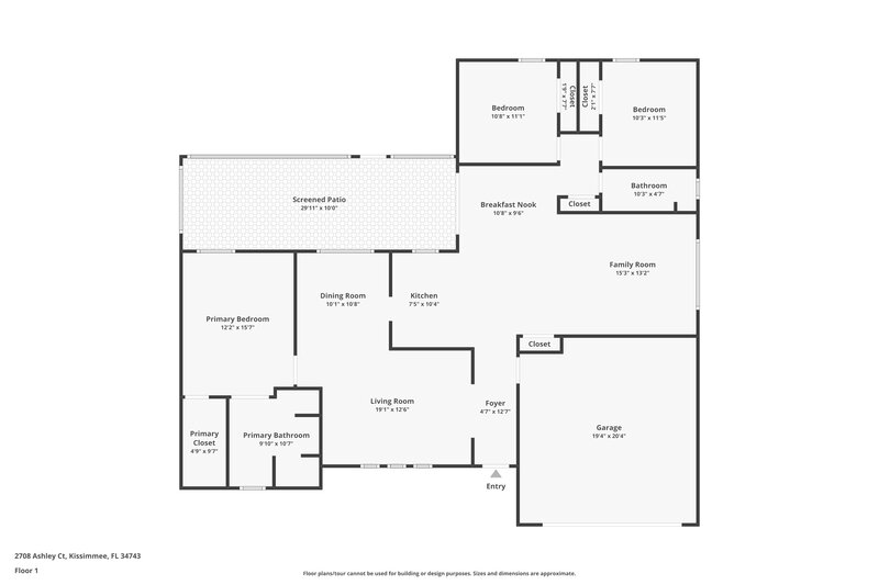 2,745/Mo, 2708 Ashley Ct Kissimmee, FL 34743 Floor Plan View