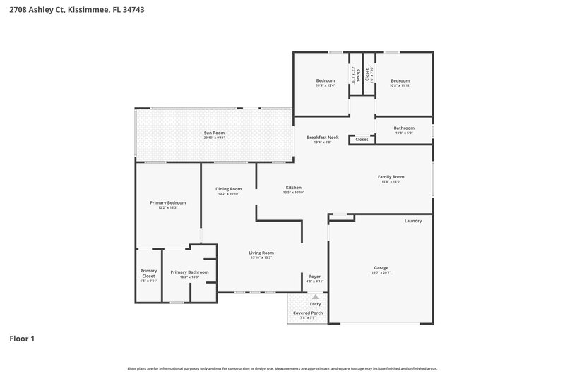 2,660/Mo, 2708 Ashley Ct Kissimmee, FL 34743 Floor Plan View