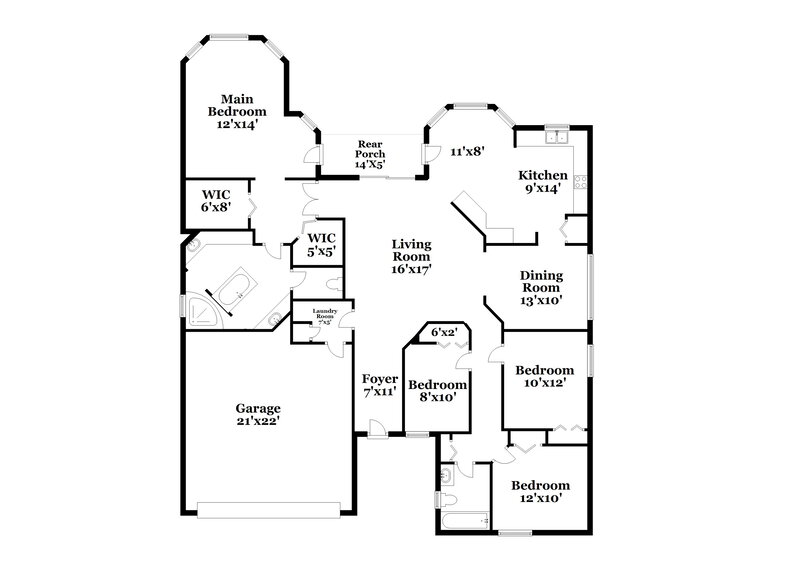 2,270/Mo, 1018 Costa Mesa Ln Kissimmee, FL 34744 Floor Plan View