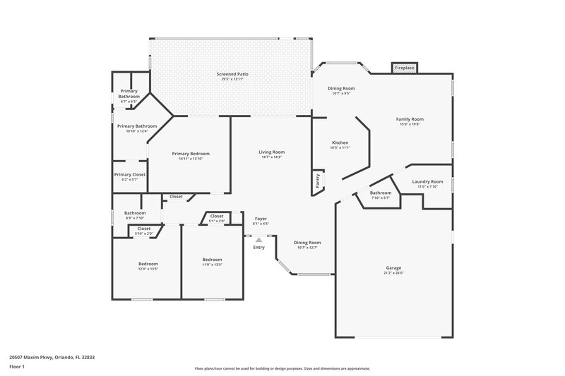 2,275/Mo, 20507 Maxim Pkwy Orlando, FL 32833 Floor Plan View