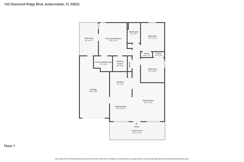 1,785/Mo, 143 Diamond Ridge Blvd Auburndale, FL 33823 Floor Plan View