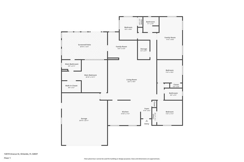 2,750/Mo, 12019 Uracus St Orlando, FL 32837 Floor Plan View