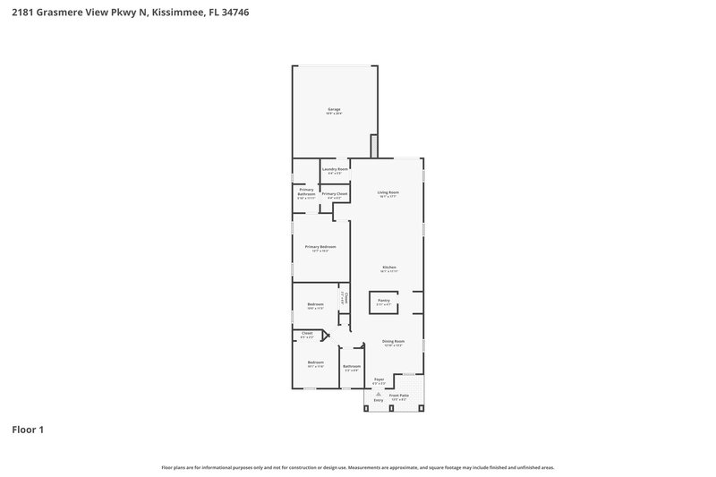 1,985/Mo, 2181 Grasmere View Pkwy N Kissimmee, FL 34746 Floor Plan View