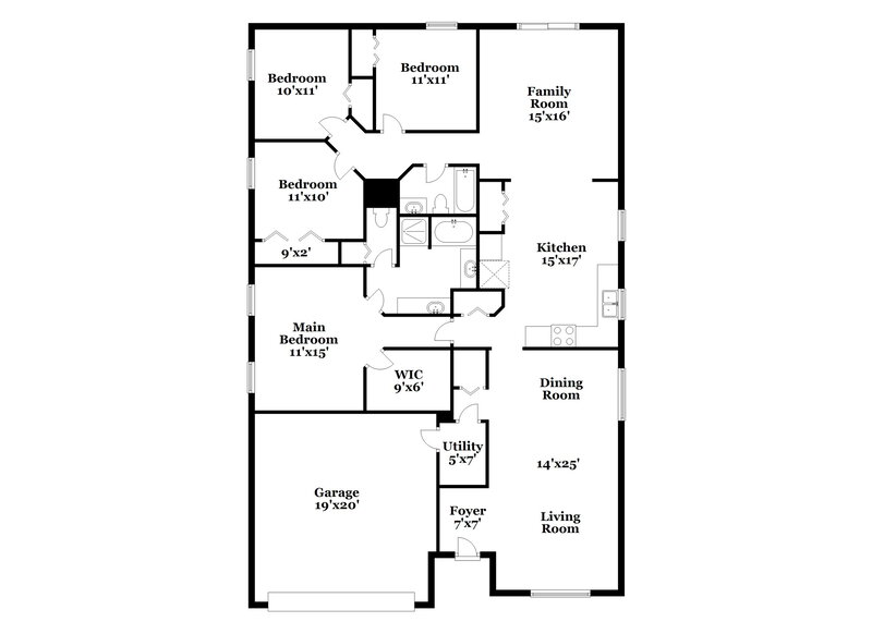 2,805/Mo, 14512 Kristenright Ln Orlando, FL 32826 Floor Plan View