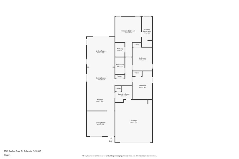 2,715/Mo, 7363 Azalea Cove Cir Orlando, FL 32807 Floor Plan View