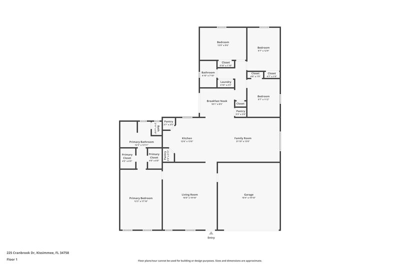 1,785/Mo, 225 Cranbrook Dr Kissimmee, FL 34758 Floor Plan View