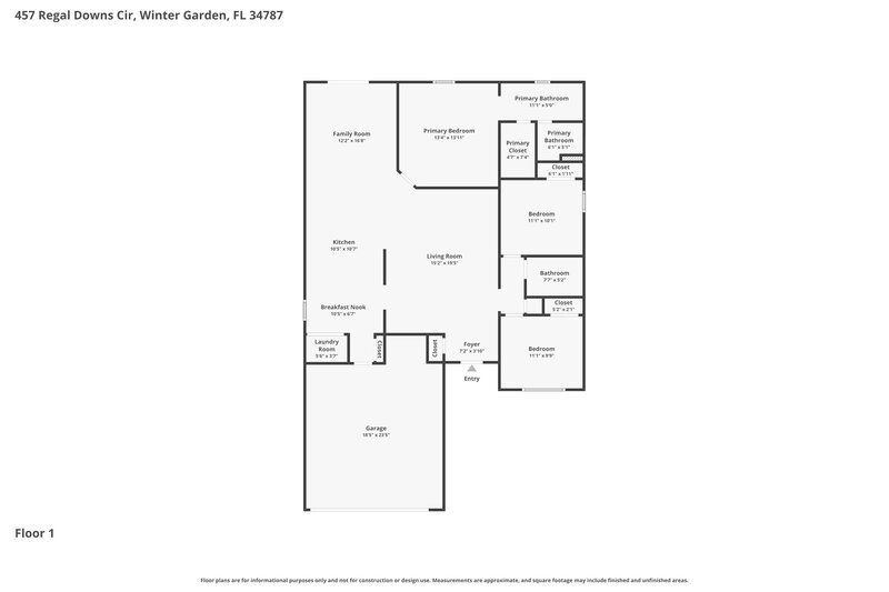 2,455/Mo, 457 Regal Downs Cir Winter Garden, FL 34787 Floor Plan View