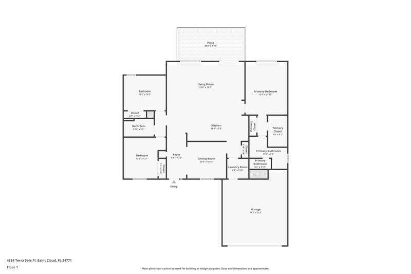 2,120/Mo, 4854 Terra Sole Pl Saint Cloud, FL 34771 Floor Plan View