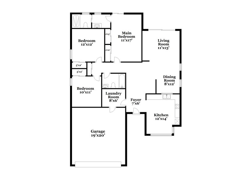 2,120/Mo, 1011 Ocala Woods Ln Orlando, FL 32824 Floor Plan View