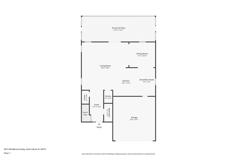 2,395/Mo, 4911 Windbourne Way Saint Cloud, FL 34772 Floor Plan View
