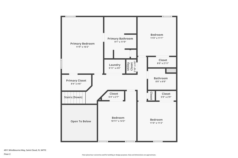 2,395/Mo, 4911 Windbourne Way Saint Cloud, FL 34772 Floor Plan View 2