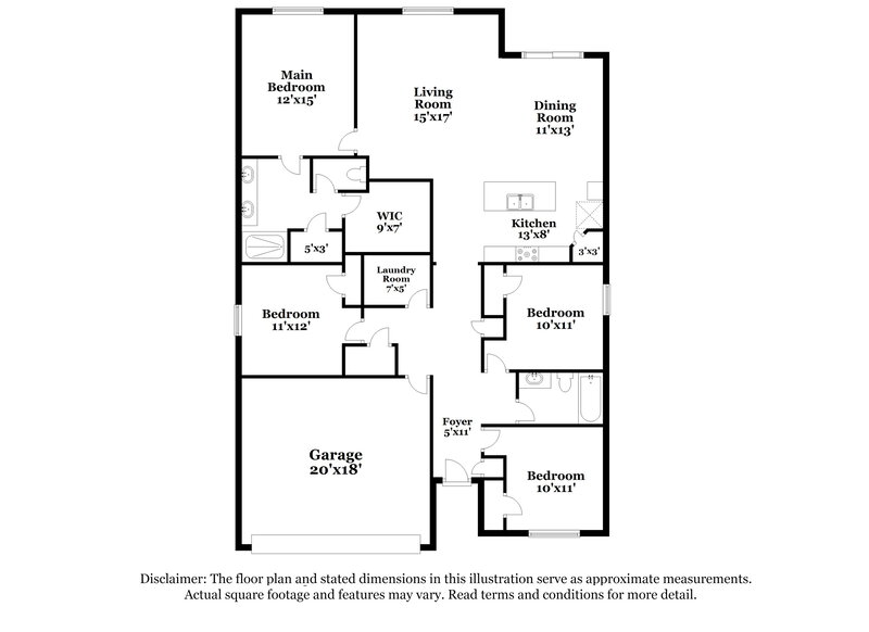 2,505/Mo, 3080 Sangria St Kissimmee, FL 34744 Floor Plan View 2