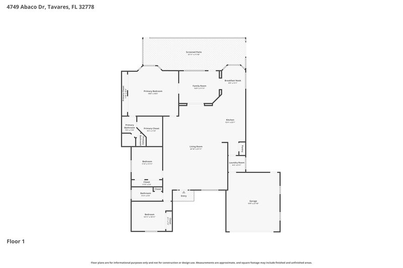 2,185/Mo, 4749 Abaco Dr Tavares, FL 32778 Floor Plan View