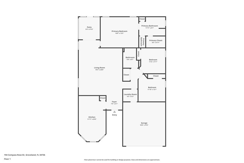 2,000/Mo, 194 Compass Rose Dr Groveland, FL 34736 Floor Plan View