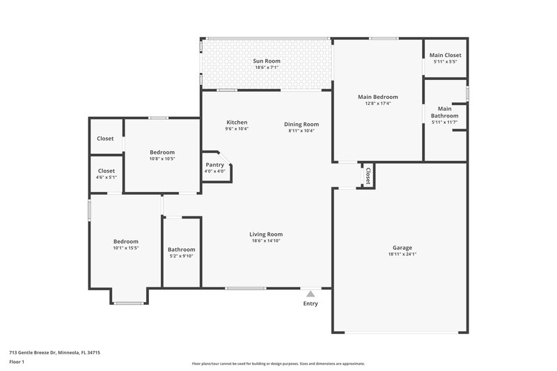 1,975/Mo, 713 Gentle Breeze Dr Minneola, FL 34715 Floor Plan View