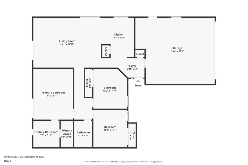 2,195/Mo, 299 Falling Leaf Ln Casselberry, FL 32707 Floor Plan View