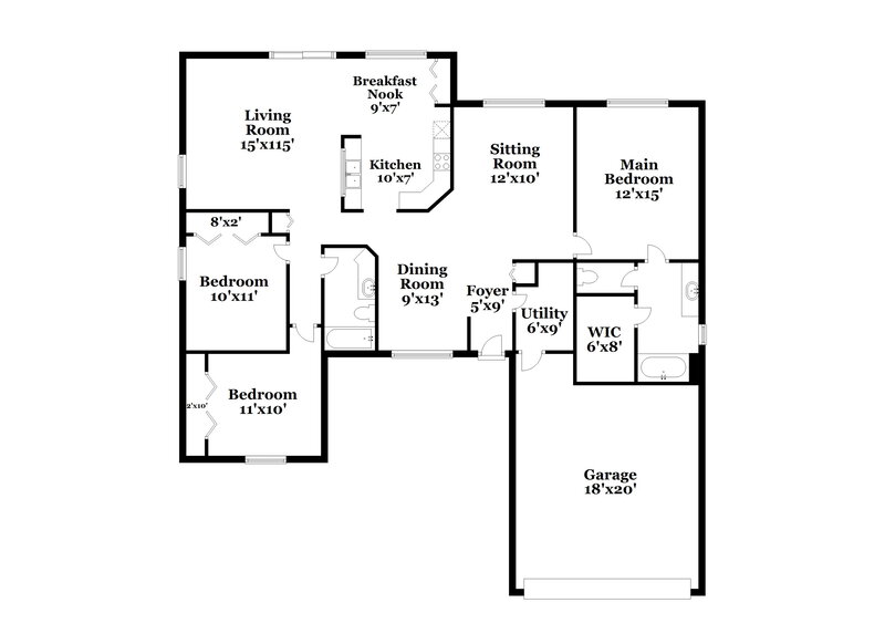2,265/Mo, 13124 Baneberry Ct Clermont, FL 34711 Floor Plan View