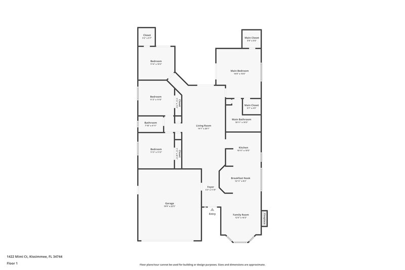2,150/Mo, 1422 Mimi Ct Kissimmee, FL 34744 Living Room View
