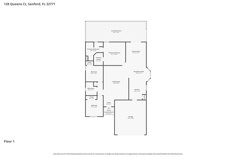 2,390/Mo, 128 Queens Ct Sanford, FL 32771 Floor Plan View