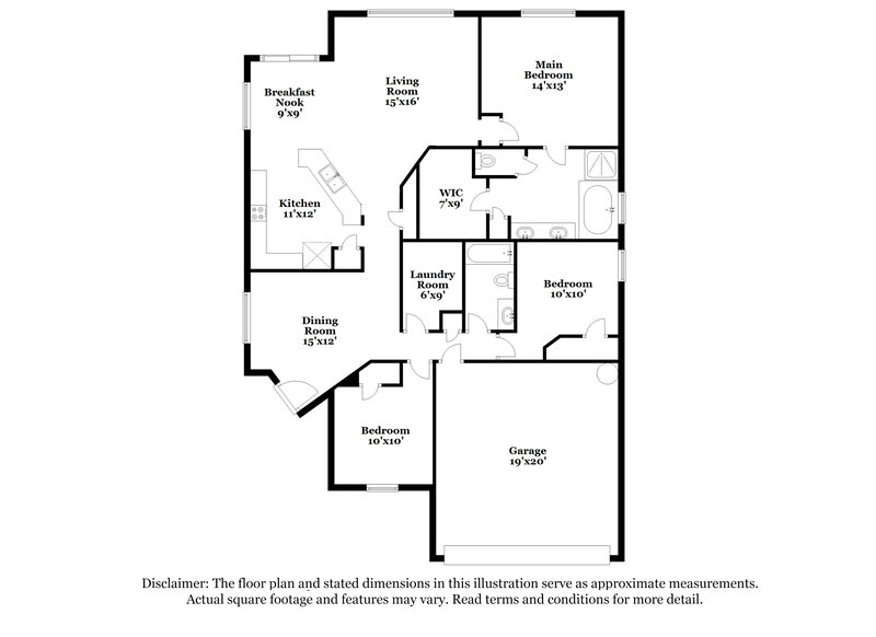 2,375/Mo, 7526 Bear Claw Run Orlando, FL 32825 Floor Plan View