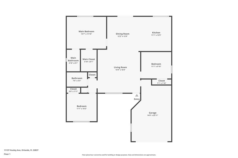 2,265/Mo, 11137 Huxley Ave Orlando, FL 32837 Floor Plan View