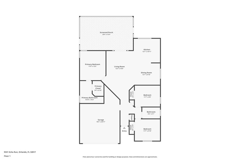 2,155/Mo, 9331 Echo Run Orlando, FL 32817 Floor Plan View