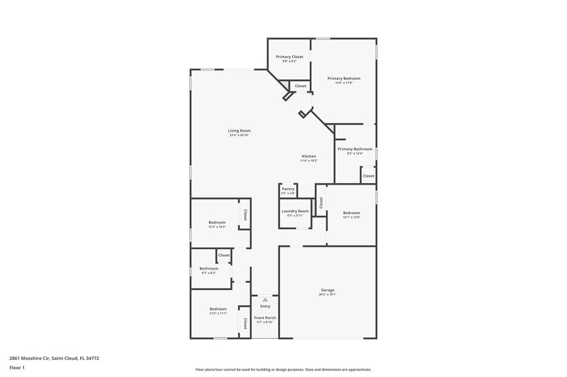 3,080/Mo, 2861 Mosshire Cir Saint Cloud, FL 34772 Floor Plan View